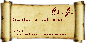 Csaplovics Julianna névjegykártya