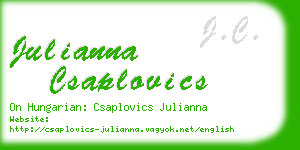 julianna csaplovics business card